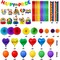 46PCS LGBTQ Pride Party Decorations Set – Love is Love Porch Sign, Happy Pride Banner, Rainbow Balloons, Hanging Swirls, Fringe Curtain & Centerpieces for Pride Month Celebration